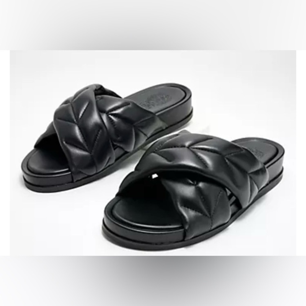 Vince Camuto Leather Crossband Sandals - Kanama